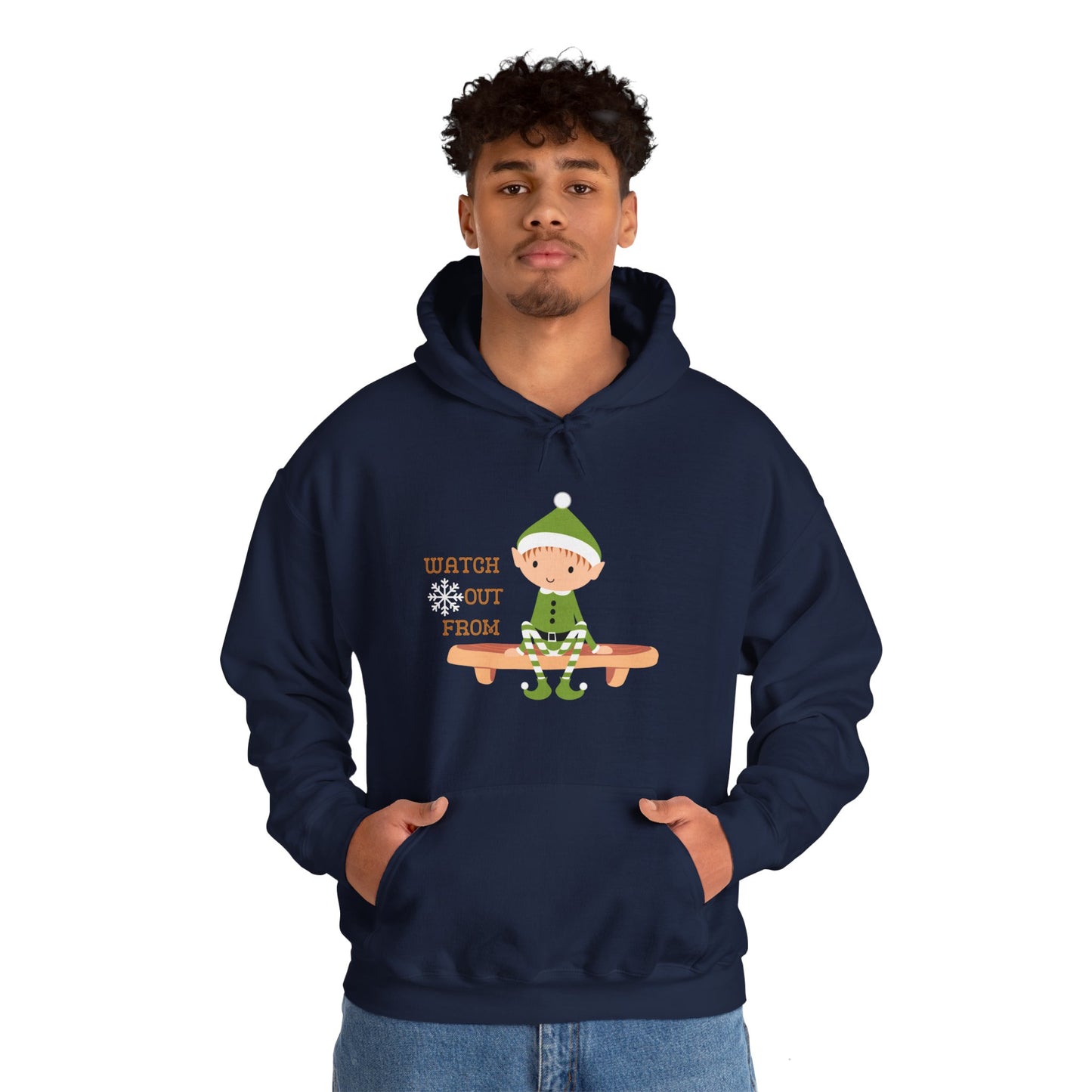 Watch out from Elf on the Shelf, Funny Shirt, Funny Gift, Cute Hoodie, Funny Christmas Eve Santa Claus Trendy hoodie for him her man women