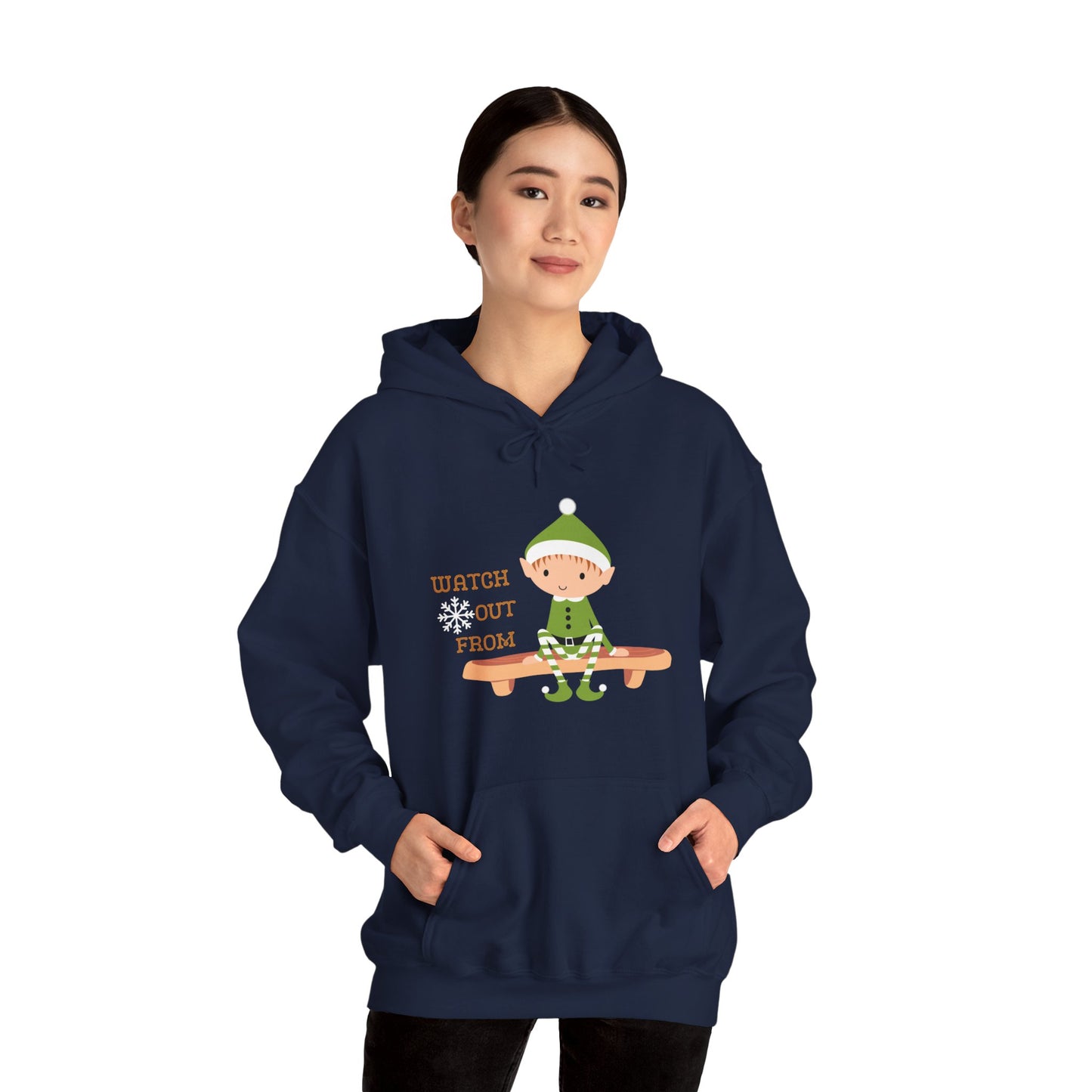 Watch out from Elf on the Shelf, Funny Shirt, Funny Gift, Cute Hoodie, Funny Christmas Eve Santa Claus Trendy hoodie for him her man women