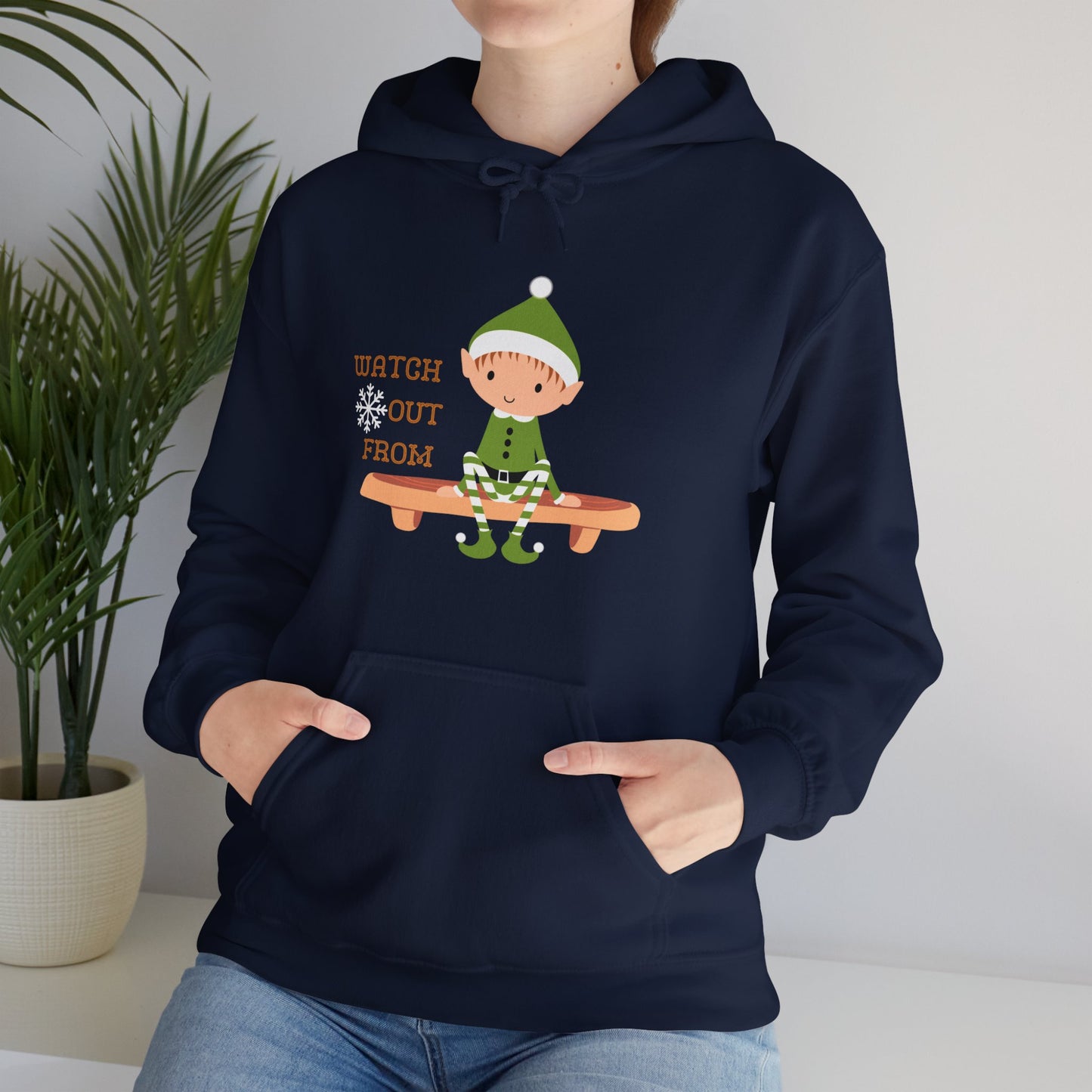 Watch out from Elf on the Shelf, Funny Shirt, Funny Gift, Cute Hoodie, Funny Christmas Eve Santa Claus Trendy hoodie for him her man women